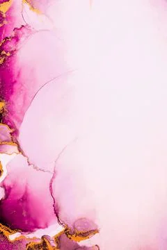 Pink gold abstract background of marble liquid ink art painting on paper . Stock Illustration