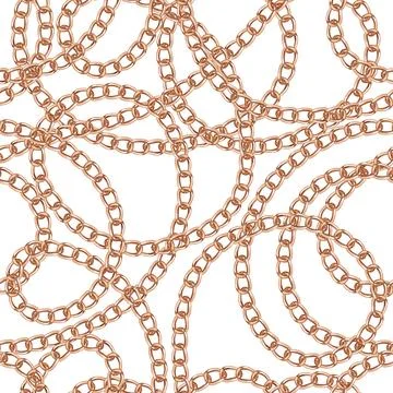 Pink gold chain seamless pattern ornament for print design vector illustration Stock Illustration