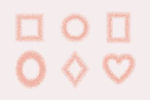 Pink Gold Glitter Frames Set. Template for greeting cards Stock Illustration