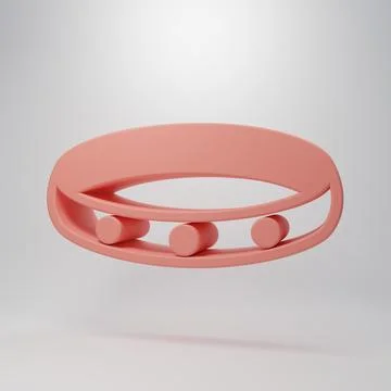 Pink Gold ring icon isolated on pink background. Minimalism concept. 3D ren.. Stock Illustration