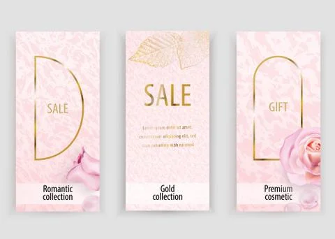 Pink gold vector marble background for wedding, cosmetic, 8 march, parfume sh Stock-Illustration