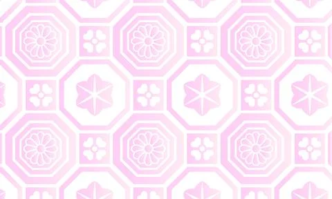 Pink gradation Japanese pattern arabesque pattern and polygonal shape Stock Illustration