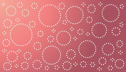 Pink gradient abstract background with lots of white circles. Stock Illustration