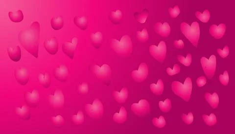 Pink gradient abstract illustration background with lots of love images 스톡 일러스트