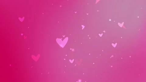 Pink gradient background features scattered light pink hearts Stock Footage 296309305