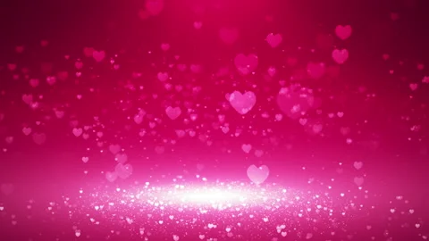 Pink gradient background with floating hearts and sparkles, perfect Stock Footage 294287336