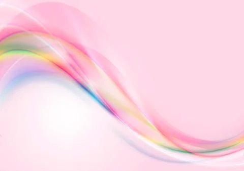 Pink gradient background with shimmering wavy stripes Stock Illustration