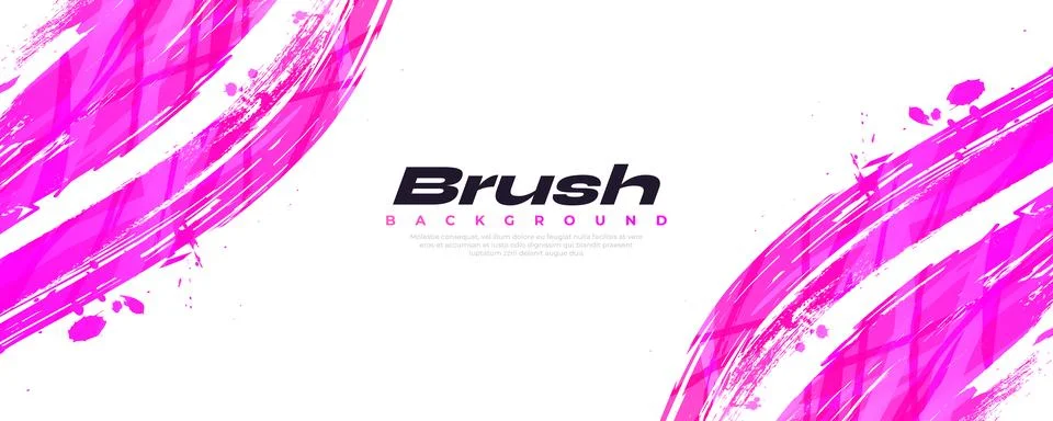 Pink Gradient Brush Background. Grunge Sport Banner Design Stock Illustration