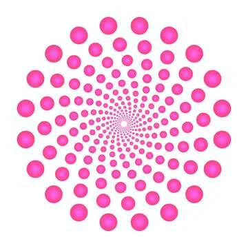 Pink gradient dots spiral pattern Illustrazione stock