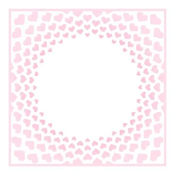 Pink Gradient Hearts Circular Motion Background Stock Illustration