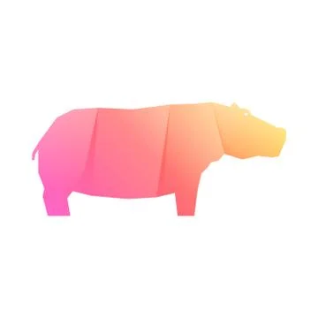 Pink gradient hippo Stock Illustration