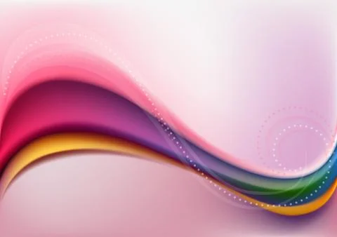 Pink gradient mesh background with red and yellow waves. Illustrazione stock