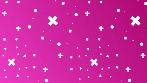 Pink gradient with scattered shapes, seamless looping. Stock Footage 286416871