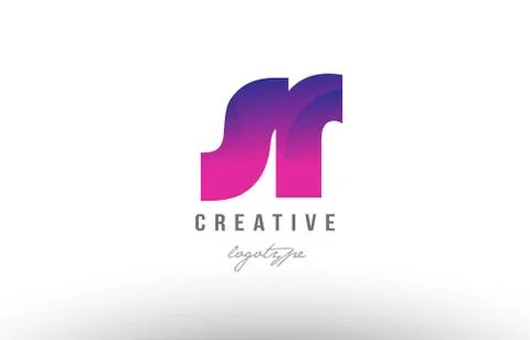 Pink gradient sr s r alphabet letter logo combination icon design Stock Illustration