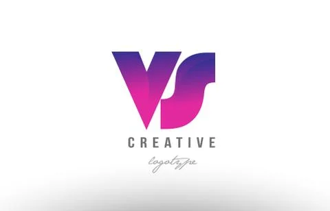 Pink gradient vs v s alphabet letter logo combination icon design Stock Illustration