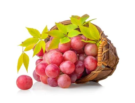 Pink grape basket Foto stock