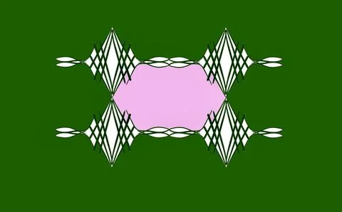 . Pink Graphic Frame on Green Stock Illustration