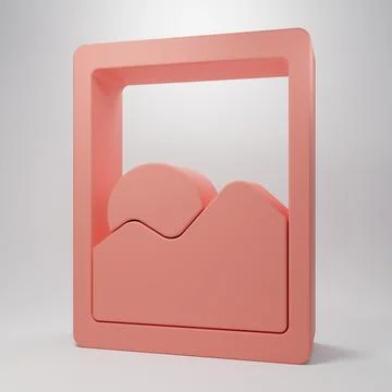 Pink Graphic tablet icon isolated on pink background. Minimalism concept. 3.. Stock Illustration