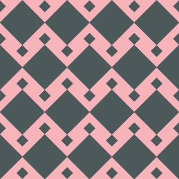 Pink gray angular seamless pattern square rhombus geometric background Stock Illustration