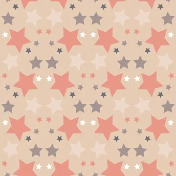 Pink gray cute seamless pattern with star and starry sky, cute ornament backg Illustrazione stock
