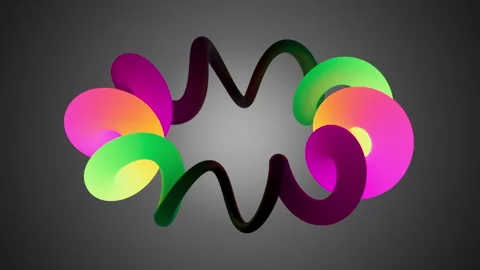 Pink-green rainbow blob twisting smoothly. Fluid gradient loop Stock Footage 330062358