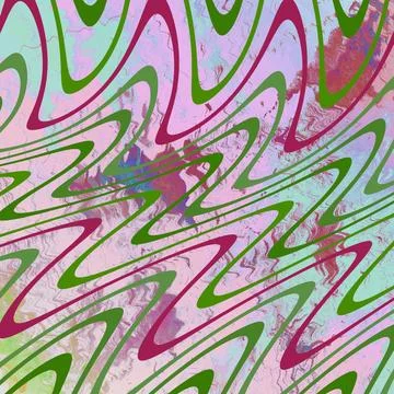Pink green wave square waveform pattern art waves lines wavelength illustration Stock Illustration