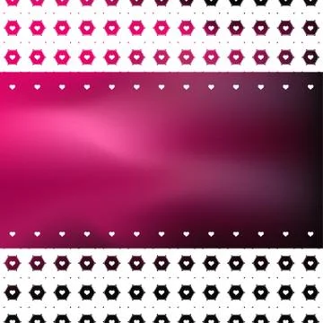 Pink greeting gradient background for Valentine's Day with white pattern of h Stock Illustration