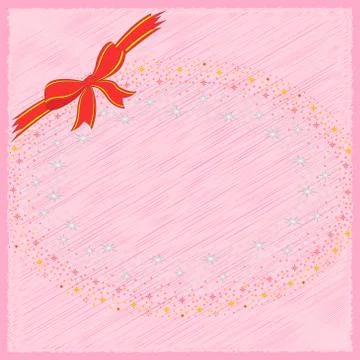 Pink greeting postcard Stock Illustration