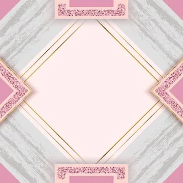 Pink grey abstract geometry background for wedding, cosmetic, 8 march, parfume Stock Illustration