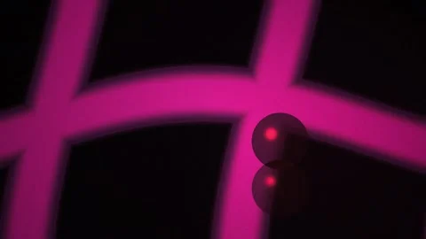 Pink grid lines on black background with red dot. Stock Footage 336254650