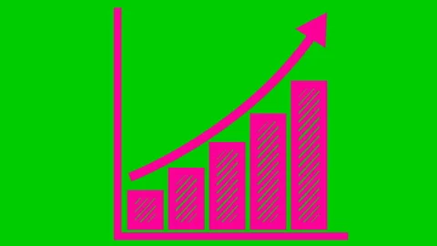Pink groth chart green Stock Footage 221260264