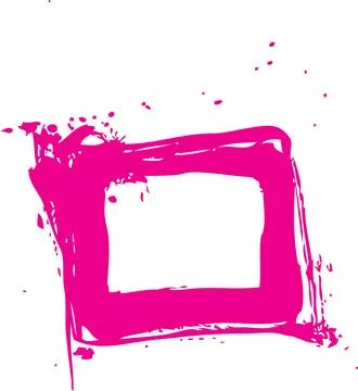Pink grunge square frame with paint splatters, abstract background Stock Illustration