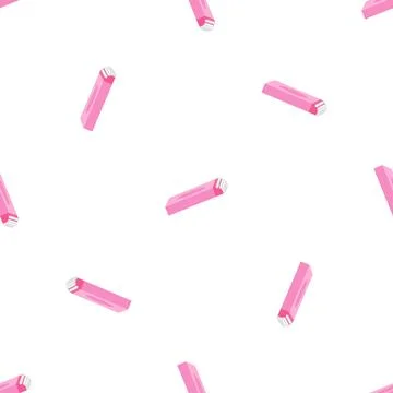 Pink gum sticks pattern seamless vector Stock Illustration