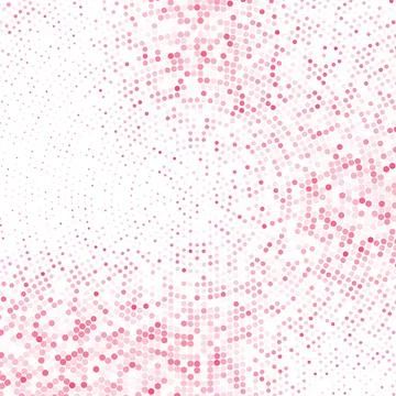 Pink halftone circular dot pattern background with gradient fade and abstract Stock Illustration