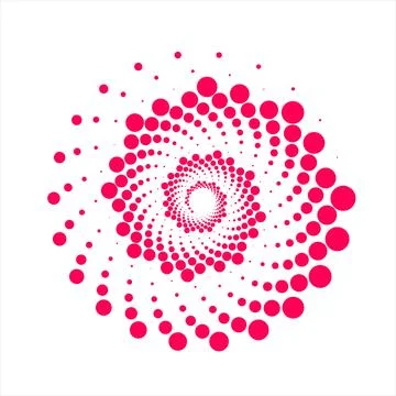 Pink Halftone Dot Spiral Pattern Stock Illustration