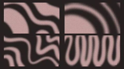 Pink halftone overlays set vector graphics Stock Illustration