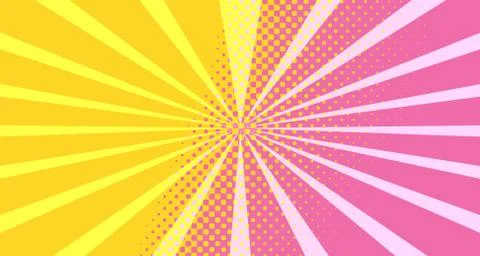 Pink halftone pop art background abstract vector comics style blank layout te Stock Illustration