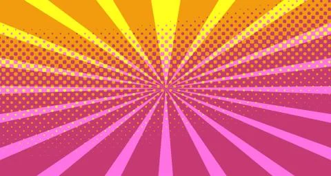 Pink halftone pop art background abstract vector comics style blank layout te Stock Illustration