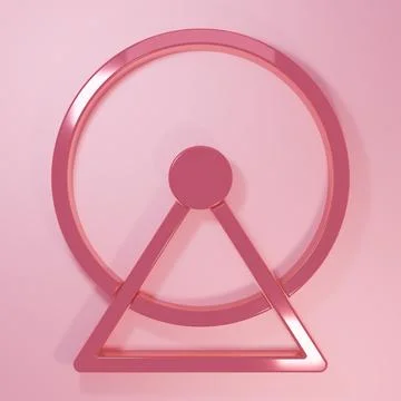 Pink Hamster wheel icon isolated on pink background. Wheel for rodents. Pet.. Stock Illustration