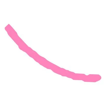Pink hand drawn crayon stripe, pencil texture strip, chalk curve line, vector Stock Illustration