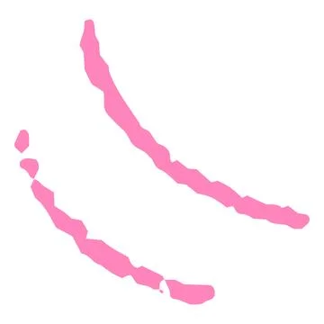 Pink hand drawn crayon two stripes, pencil texture, chalk curve lines, vector Stock Illustration