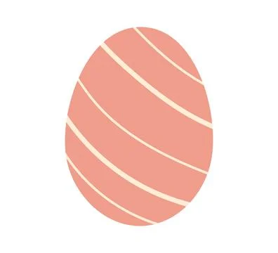 Pink hand drawn Easter eggs. Doodle style Shell decorated with lines. Simple  Stock Illustration