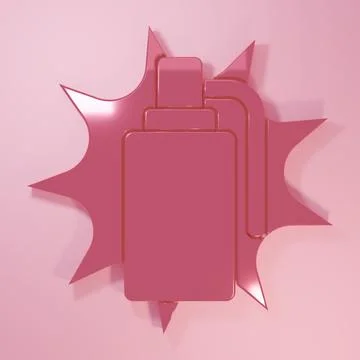 Pink Hand grenade icon isolated on pink background. Bomb explosion. Minimal.. Stock Illustration