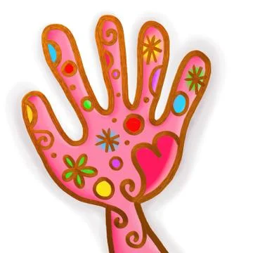 Pink Hand Paint Doodle Stock-Illustration