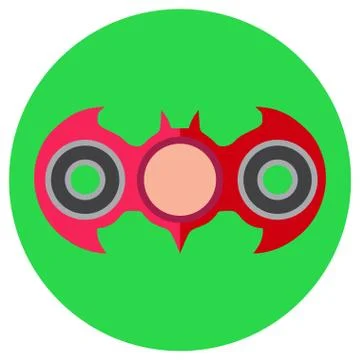 Pink hand-spinner in the form of a bat. Icon a flat style. Vector image on a  Stock Illustration