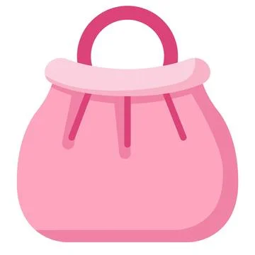Pink handbag displaying a modern accessory for ladies, symbolizing fashion Stock Illustration