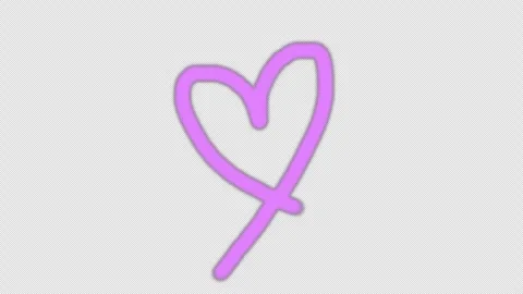 Pink Handdrawn Animated Heart Shape Brush Painting Stock Footage 330656162