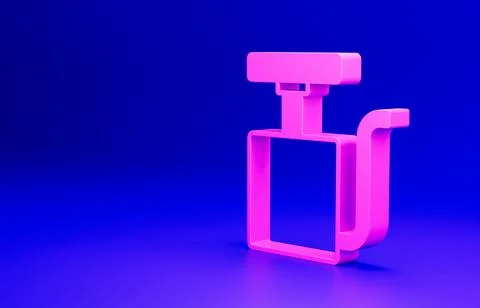 Pink Handle detonator for dynamite icon isolated on blue background. Minimalism Illustrazione stock