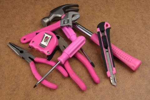 Pink handy tools Stock Photos