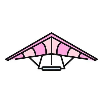 Pink hang glider flying activity vector illustration Stock Illustration